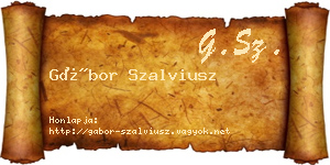 Gábor Szalviusz névjegykártya
